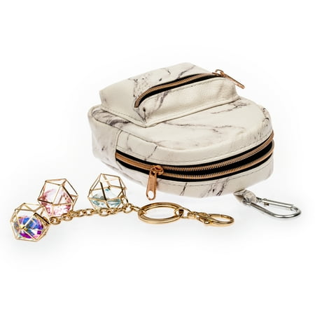 Claire's Tween Keychain Bundle, Holiday Gifts, Marble Backpack and Keychain