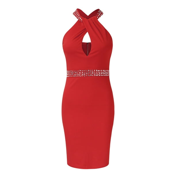 Aligament Formal Dress For Women Halter Dress Short Skirt Cutout