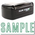 thumbnail image 1 of Slim Pre-Inked Outline Sample Stamp, Slim 1444, Ultra Slim Design, Impression Size 1/2" by 1-3/4", Up to 25,000 Impressions - Green Ink, 1 of 10