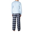 thumbnail image 3 of SLEEPHERO Men’s Pajama Set Flannel Pajamas For Men 2 Piece PJ Set with Plaid Pajama Pants and Long Sleeve Henley T-Shirt Sky Blue Berkshires Plaid Medium, 3 of 4