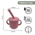 thumbnail image 2 of Vaso de silicona para bebé: asas con agarre y tapas extraíbles para la transición de vasos para sorber a vasos normales, 2 of 5