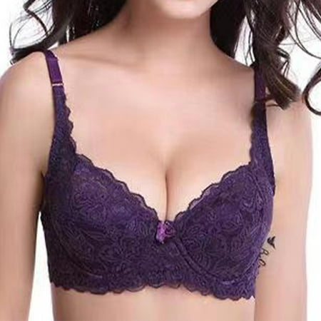 Pavied Minimizer Bras Feelingirl Bra Wireless Bras Women s Summer Thin Up Bra Without Ring Seamless Comfortable Thin Small Chest Sleeping Bra Seamless Bras Womens Bras Purple 85C