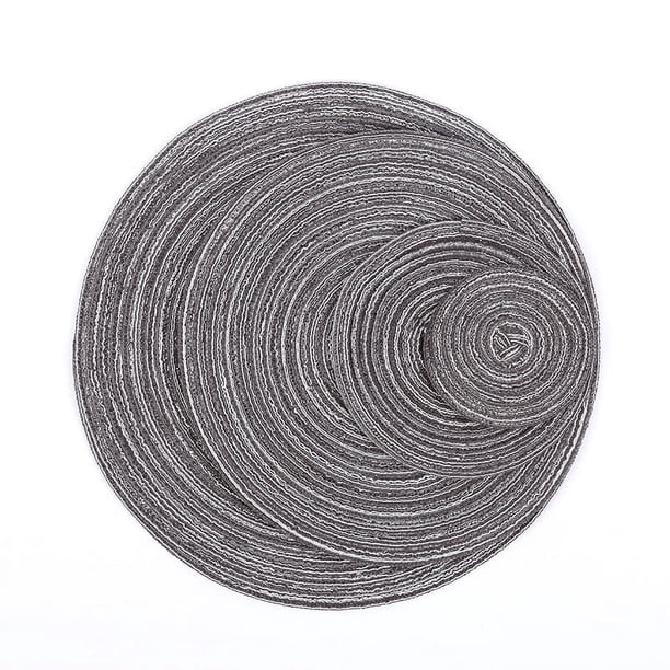 Mantel redondo de algodón y ramio para mesa de comedor, estilo occidental, hecho a mano, antideslizante, para platos de sopa, cuencos, tazas y aislamiento