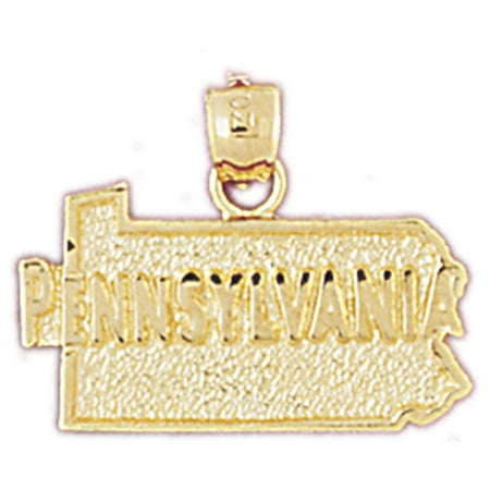 14K Yellow Gold Pennsylvania Pendant - 16 mm