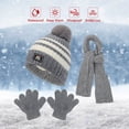 thumbnail image 4 of Kripyery 1 Set Children Hat Scarf Gloves Set Warm & Thickened Knitted Hat Gloves Scarf Three-piece Set Autumn Winter Outdoor Warm Accessories for Boys Girls, 4 of 8