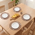 thumbnail image 3 of Unique Bargains 6pcs Faux Leather Wipeable Placemats Brown 13"x13", 3 of 6