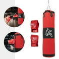thumbnail image 4 of ToppiJoy Red Punching Bag PU Heavy Prorobust Boxing Bag Set Unfilled Heavy Punching Bag for Adults Youth, Kickboxing Muay Thai, Karate, Home Gym Training, 4 of 15