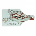 thumbnail image 1 of Cat Cutting Board, Fashion Portrait Hipster Cat with Star Shaped Glasses and Bow I Love Kitty, Tempered Glass Cutting and Serving Board, Wine Bottle Shape, Pale Pink Beige and Red, by Ambesonne, 1 of 1