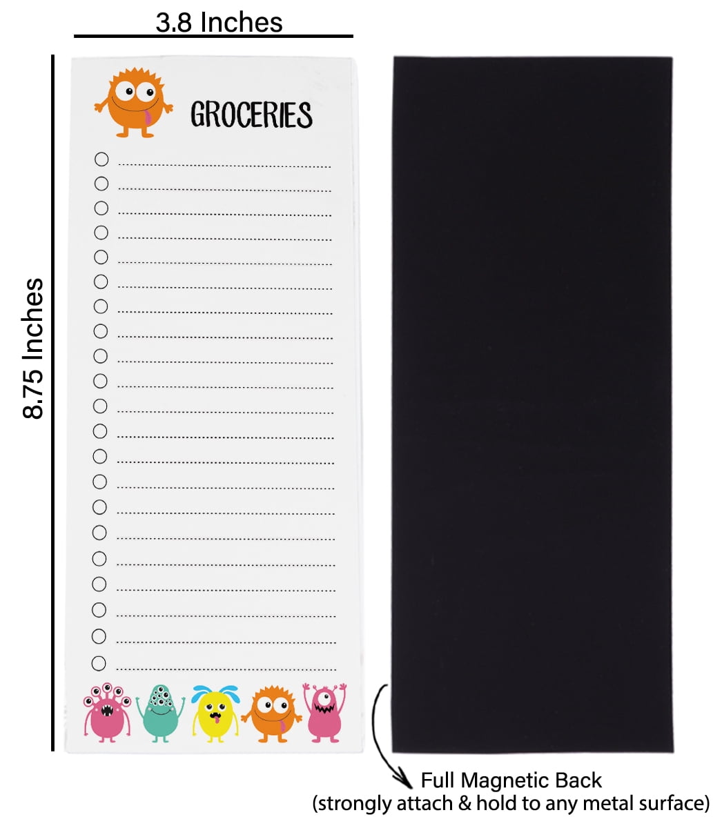 Inkdotpot Pack of 3 Magnetic Fridge To-Do List Notepads- Magnetic Memo Pads For Refrigerator-(50 Sheets Each)-FK