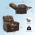 thumbnail image 2 of Manual Recliner Chair for Living Room, Ergonomic Fabric Accent Chair with Side Pockets, Breathable Upholstered Lazy Recliner Single Sofa with Steel Frame, Brown, 2 of 7