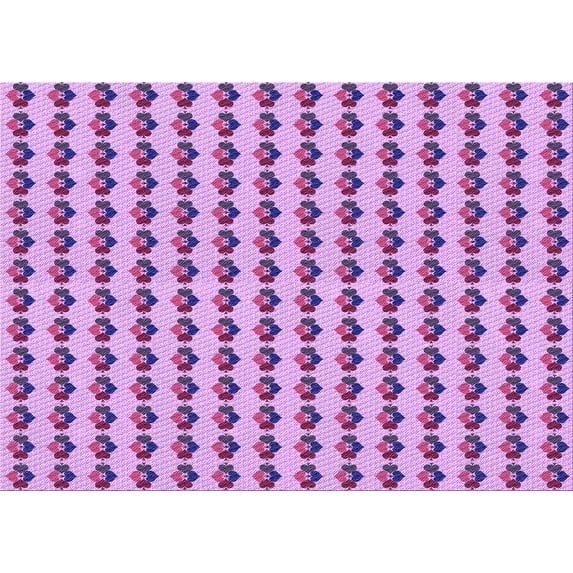 Ahgly Company Indoor Rectangle Patterned Orchid Purple Area Rugs, 3' x 5'