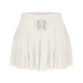 thumbnail image 5 of Mgmyaa Women's Skorts Solid Color Lace Up Mesh Pleated Skirt Mini Skirt, 5 of 5