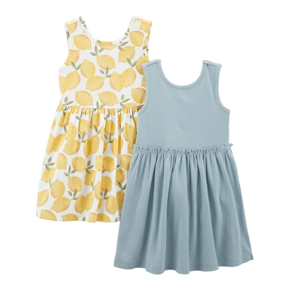 Conjunto de vestidos Simple Joys by Carter's Girls 3T de manga corta, paquete de 2 unidades
