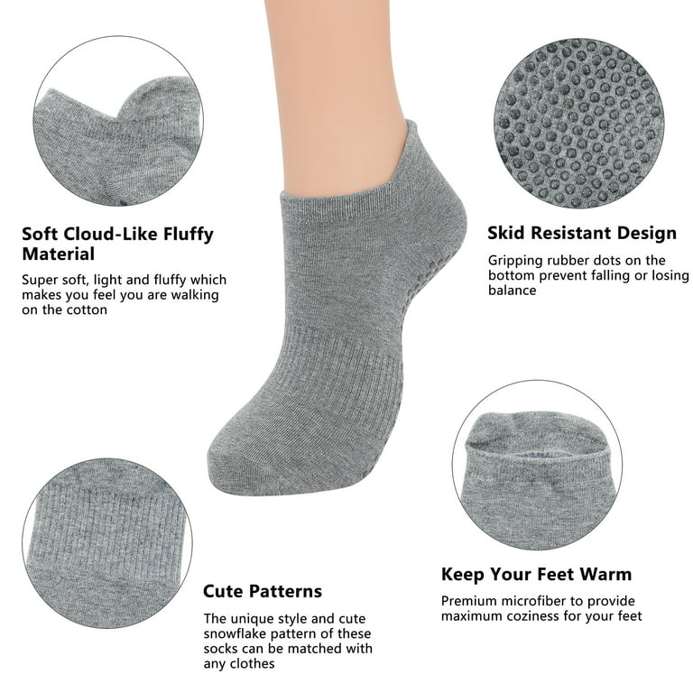 Zando Women's Non Slip Socks Grip Socks for Women Pilates Towless Grippy  Yoga Socks 3 Pairs