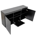 thumbnail image 5 of High Gloss Black Sideboard Display Cabinet with 16 Colors LED Lights, Modern 3-Door Wood Buffet Cupboard Storage Unit with Remote Control for Kitchen Living Room Dining Room Hallway, Q19990, 5 of 11