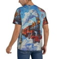 thumbnail image 2 of Picia Cartoon Train Hot Air Balloon Pattern Mens Polo Shirts Quick Dry Short Sleeve Golf T Shirt Performance Moisture Wicking Casual Workout Baseball T-shirt-3X-Large, 2 of 7