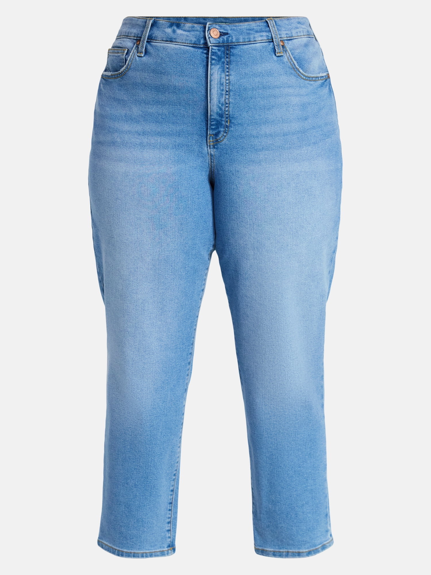 Terra & Sky Women's Plus High Rise Straight Jeans, Sizes 16W-28W