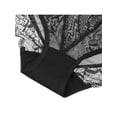 thumbnail image 3 of INSPIRAR CHIC Ropa de mujer de talla grande con borde de encaje transparente, bragas de cintura alta, sólidas y elásticas XL Negro, 3 of 7