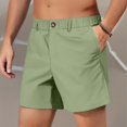 thumbnail image 2 of Zimjoy Shorts for Men 5" Inseam Flat-Front Shorts Lightweight Quick Dry Button Cargo Shorts Elastic Waist Outdoor Golf Work Travel Beach Pants, Mint Green L, 2 of 4