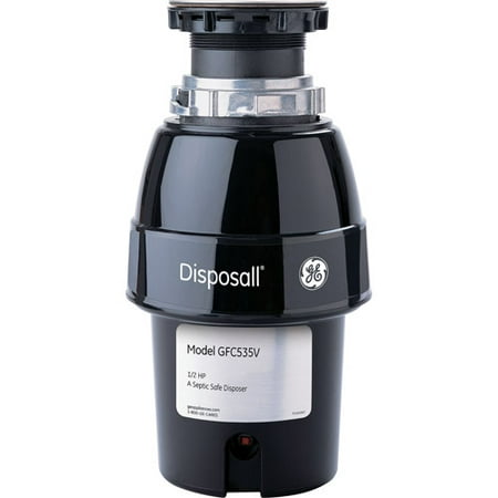 GE Continuous Feed Heavy-Duty 1/2hp Garbage Disposal with Attached Cord