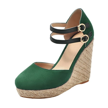 

LIANGP Women s Sandals Fashion Pure Color Breathable Round-Toed Sandals Light Slippers Women Shoes Women s Shoes Green Size 8