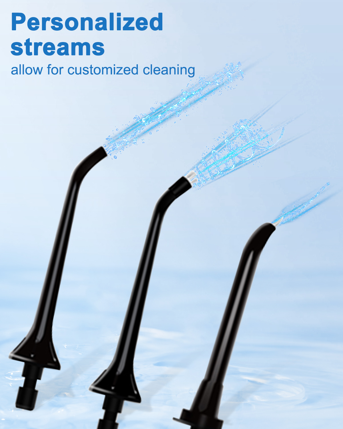 AZSmile Cordless Water Flosser with 8 Jet Tips, Black photo 2