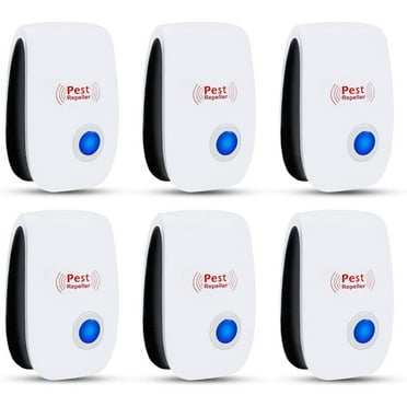 6 Pack Ultrasonic Pest Repeller, Electronic Plug in Sonic Repellent pest Control for Bugs Roaches Insects Mice Spiders Mosquitoes