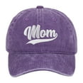 thumbnail image 1 of MIASHUI Mom Hat Vintage Washed Baseball Cap Adjustable Sun Trucker Hats,Purple, 1 of 2
