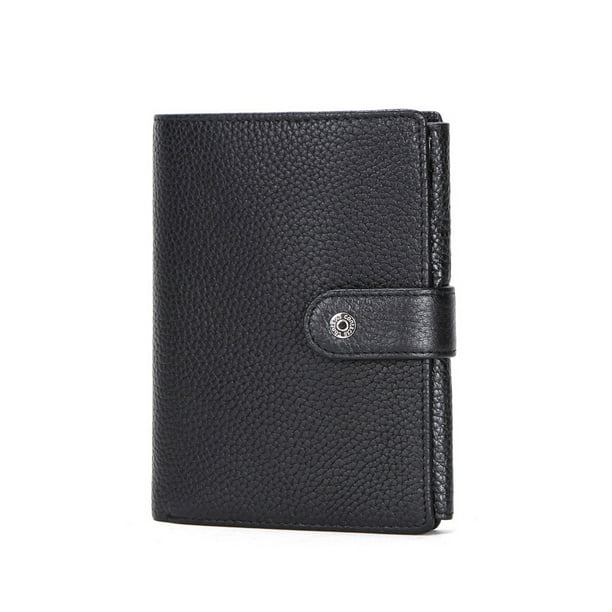 Sonducket Monedero para cambio de dinero, portátil, informal, plegable, de cuero, con bolsillo para monedas, tarjetero de crédito y débito, Carteras Negro