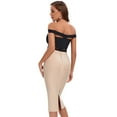 thumbnail image 3 of BEAUKEY Women's Cut Out Bodycon Black Top Camis Summer Party Club Khaki Dress Split 2 Piece Sets, 3 of 6
