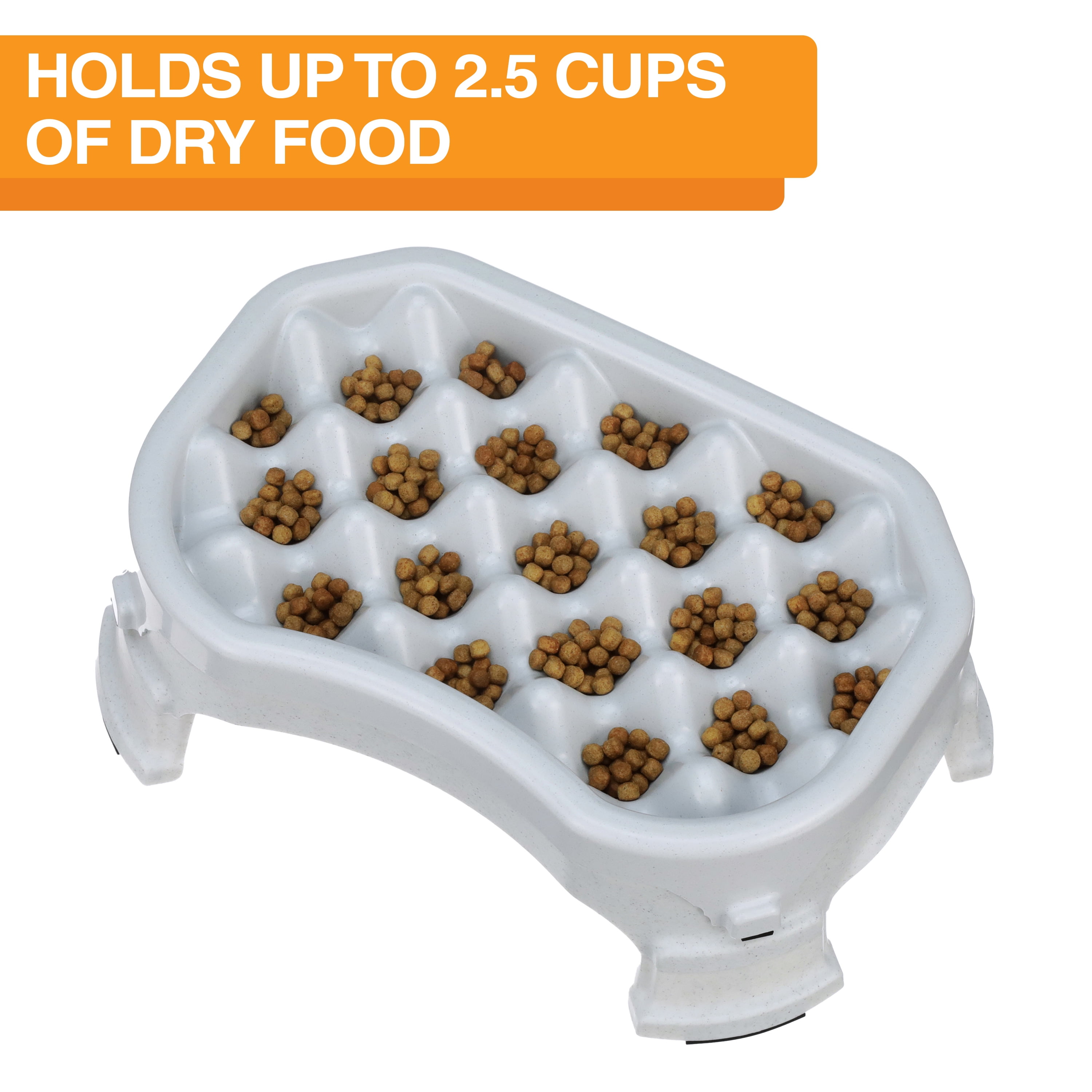 Neater Pet Brands Raised Neater Slow Feeder - Elevated & Adjustable Feeding Height - Improves Digestion, Stops Obesity, and Slows Down Eating, 2.5 Cups, Vanilla Bean