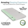 thumbnail image 6 of CertiPUR-US Memory Foam Camping Mattress Pad 75"x30"x3", Waterproof Roll-Up Sleeping Pad for RVs, Dorms, Guest Rooms & Outdoor Adventures - Lightweight & Portable, 6 of 9
