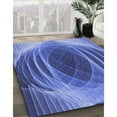 thumbnail image 3 of Ahgly Tapis d'Intérieur Lavable en Machine Carré Transitionnel Bleu Ciel, 7 Pieds Carré, 3 of 7