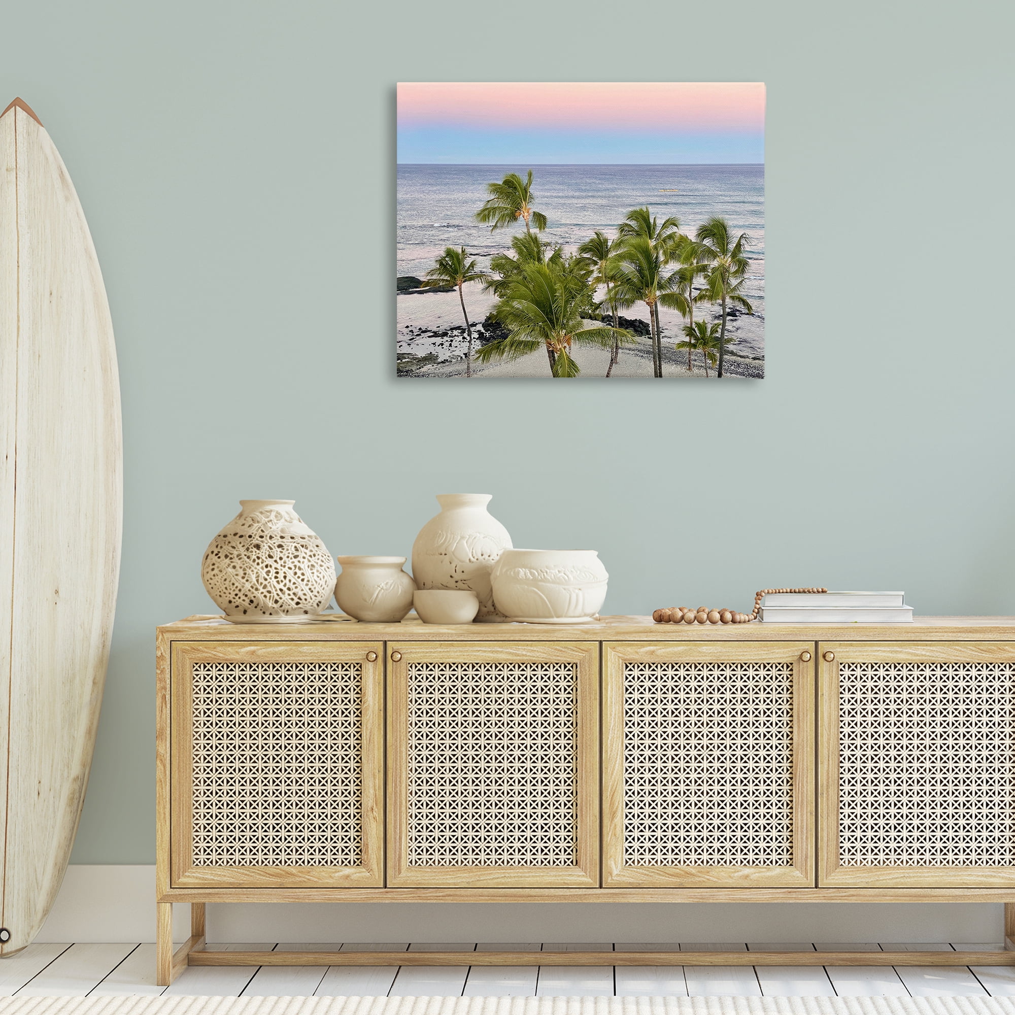 Stupell Industries Afternoon Palms Horizon Landscape Photography Gallery Wrapped Canvas Art Print Wall Art, 40 x 30