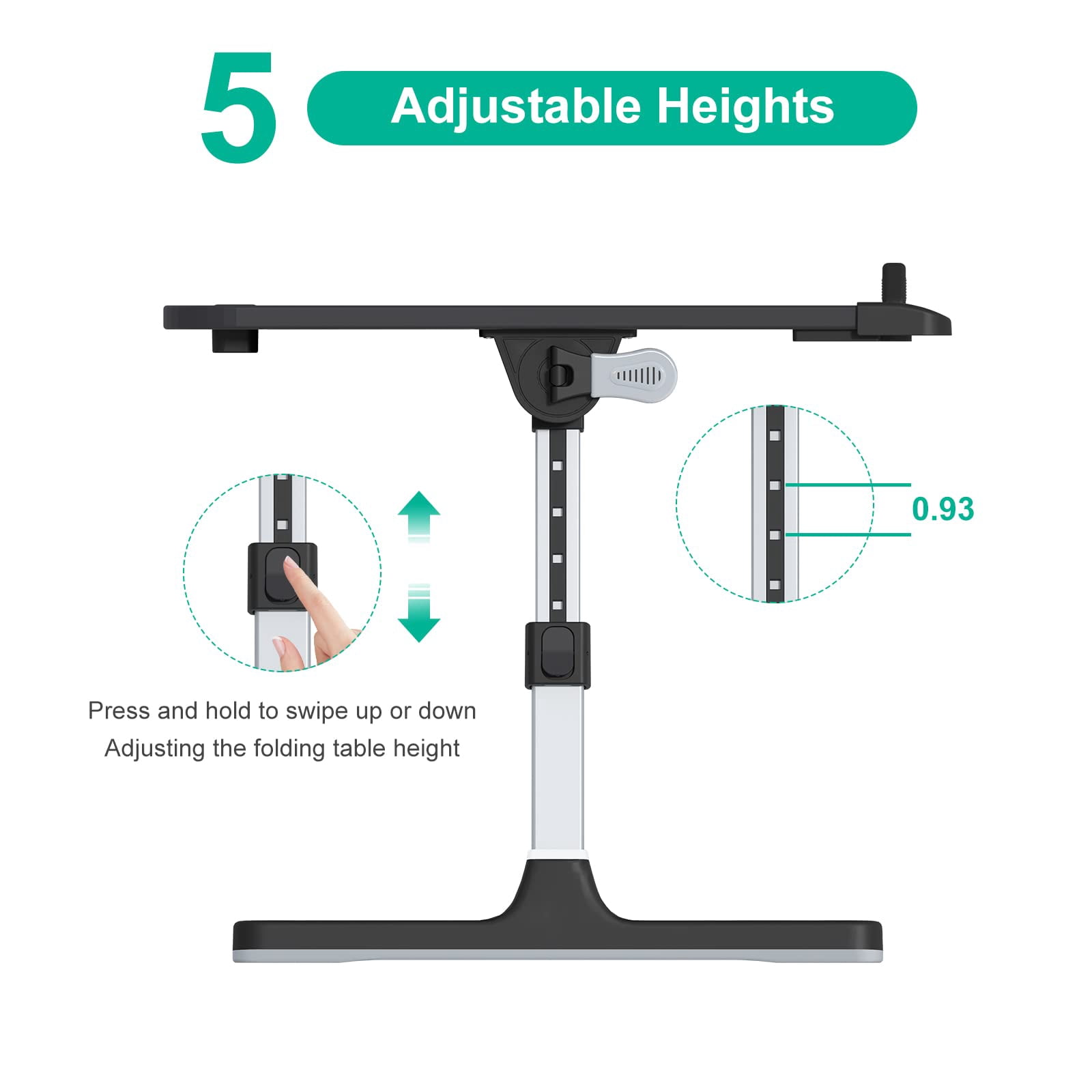 Laptop Bed Tray Desk With Adjustable Heights And Angles  Upgraded-sturdy Foldable Lap For Bed/couch/floor (no Drawer Black)