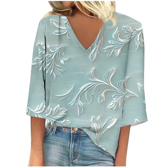 Cmfcve Women's Summer Shirt Short Sleeve V-Neck Daily Commuter Tops Stretchy Casual Gauze Shirts