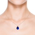 thumbnail image 4 of ANGARA Lab Grown 6.5 Ct Blue Sapphire Solitaire Pendant for Women in 14K Rose Gold (Size-14x10mm) | September Birthstone, Anniversary, Jewelry Gift for Women | Lab-Grown Blue Sapphire Necklace, 4 of 8