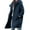 Navy, variant on Women's Casual Solid Color Tops Coats Long Sleeve Button Hooded Woolen Coat Jacket with Pocket Navy S