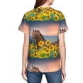 thumbnail image 7 of Wukai Horse Sunflowers Youth Unisex Short Sleeve T-Shirt for Boys, Girls, Teens, and Kids-Large, 7 of 7