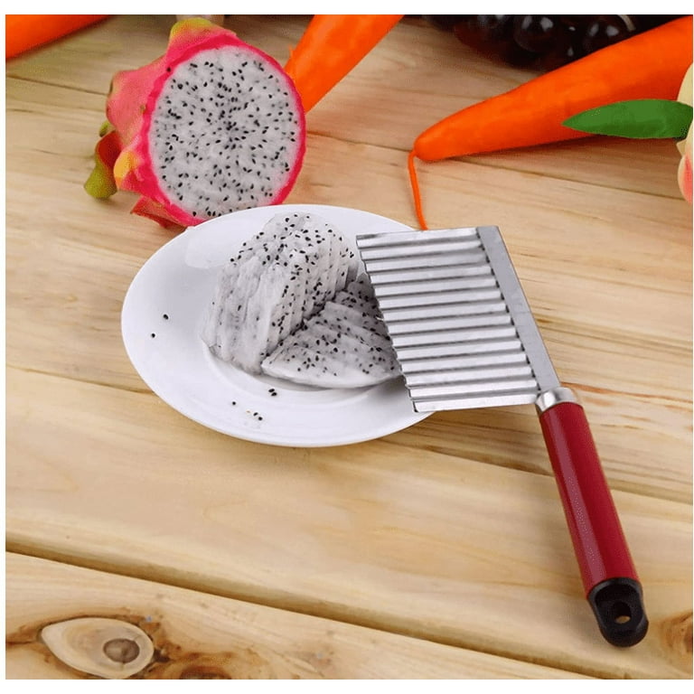 Rpanle Stainless Steel Wave Cutter Potato Cutter for Potatoes, Crinkles,  Chips and Fruits, Vegetable Blade with Wavy Edge for Vegetables, Potatoes