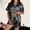 Black1, variant on Halloween Pajamas Halloween Casual Soft Button Short Sleeve Pajamas for Women Set