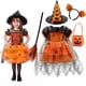 thumbnail image 2 of Disfraz de calabaza de Halloween para niños y niñas, con capa, vestido de tutú para niños pequeños, Cosplay de bruja, espectáculo de escenario escolar, vestido de disfraz de Carnaval, 2 of 5