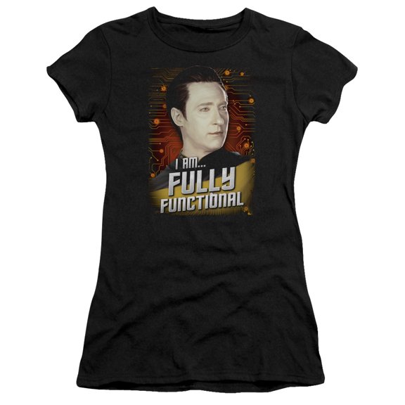 Star Trek Fully Functional Junior Women's Sheer T-Shirt Black