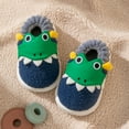 thumbnail image 2 of WZEIIOT Toddler Kids Girls Slippers Winter Warm Soft Comfy Shoes Unisex Fun Cartoon Dinosaur Design Cute Fuzzy Footwears For For Little To Medium Boys Girls Us Size:11.5, 2 of 7