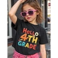 thumbnail image 2 of Young Boy's/Girls "Back To School Cotton Graphic Tees, Back To School Clothes Girls, Black Summer Tops With Colorful School Theme, Gift For First Day of School, educational" Girls, 2 of 6