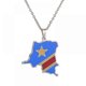 thumbnail image 1 of Collar de acero inoxidable, colgante con mapa de la República Democrática del Congo Africana, accesorios de moda para hombres y mujeres, el mejor regalo para familiares o amigos., 1 of 3