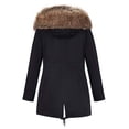 thumbnail image 3 of Giolshon Women's Twill Parka Jacket with Faux Fur Collar,Warm Winter Coat for Women Fall and Winter, 3 of 6