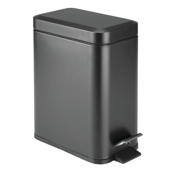 mDesign Step Trash Can, 1.3 Gallon Garbage Bin, Removable Liner Bucket