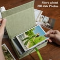 thumbnail image 4 of Caja de almacenamiento de fotos Yopih de lino verde hierba, 5 x 7 pulgadas, para 200 fotos, 4 of 6