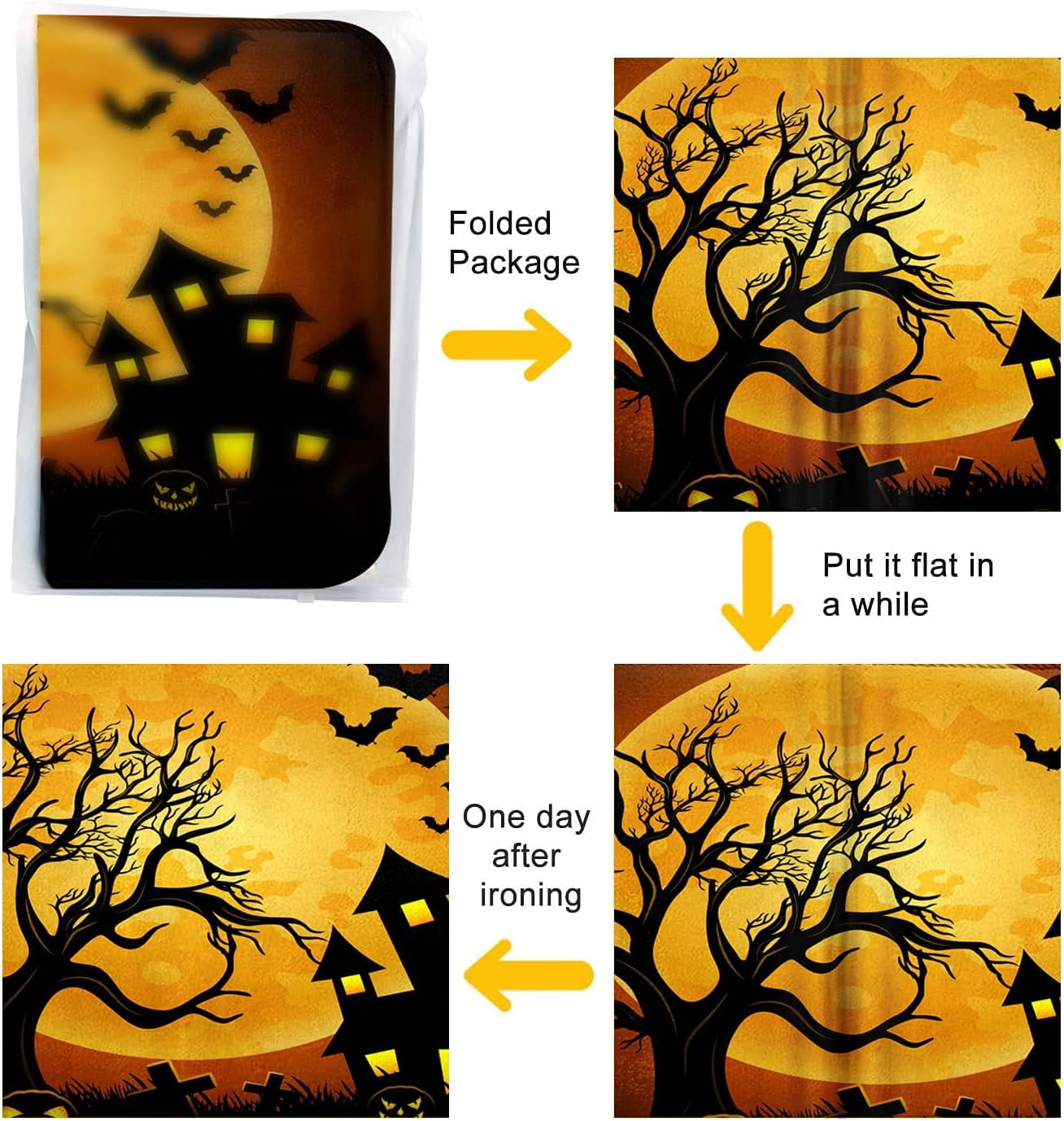 Halloween Bath Mat for Bathroom, Bathroom Mats Rugs No Silp, Halloween Bathroom Decorations 18x30 Inches for Home Kitchen Bedroom